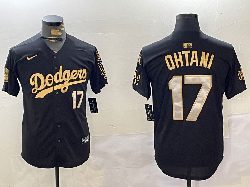 Men Los Angeles Dodgers #17 Ohtani Black Gold Game 2024 Nike MLB Jersey style 12021->los angeles dodgers->MLB Jersey